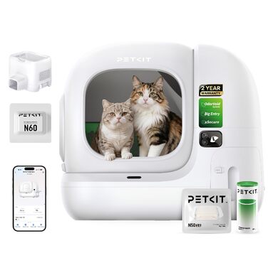 Самоочисний автоматичний туалет для котів PETKIT Purobot Max 3, 76л, з подвійною системою видалення запаху та збільшеним входом, білий