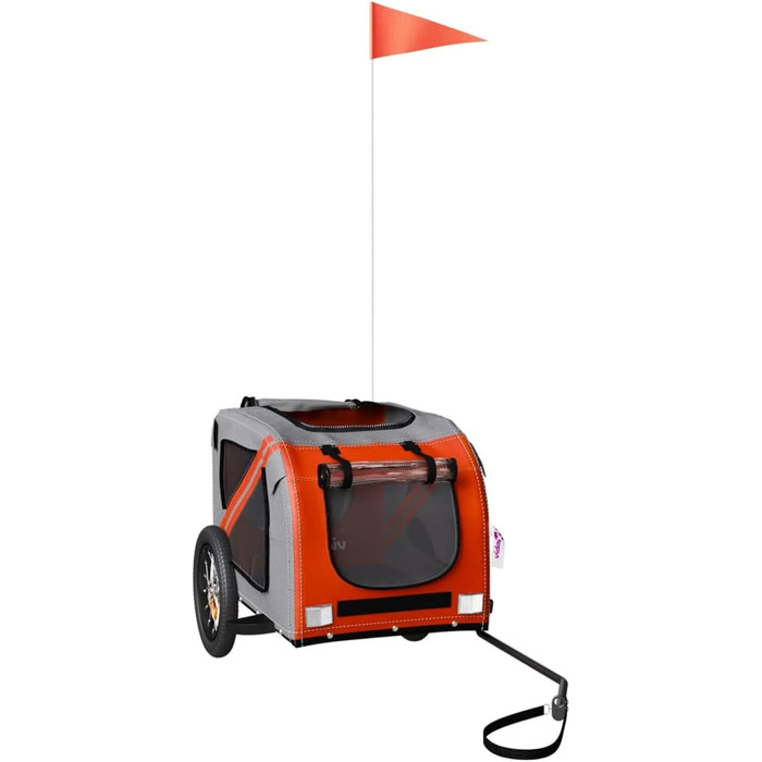 Причіп для тварин на велосипед, Oxford, оксфордська тканина та метал, тип 1, помаранчевий (124 x 53 x 53 см)