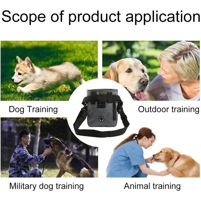 Сумка для ласощів для собак, для тренувань та прогулянок, з тримачем для пакетів, регульований ремінь, для цуценят та подорожей