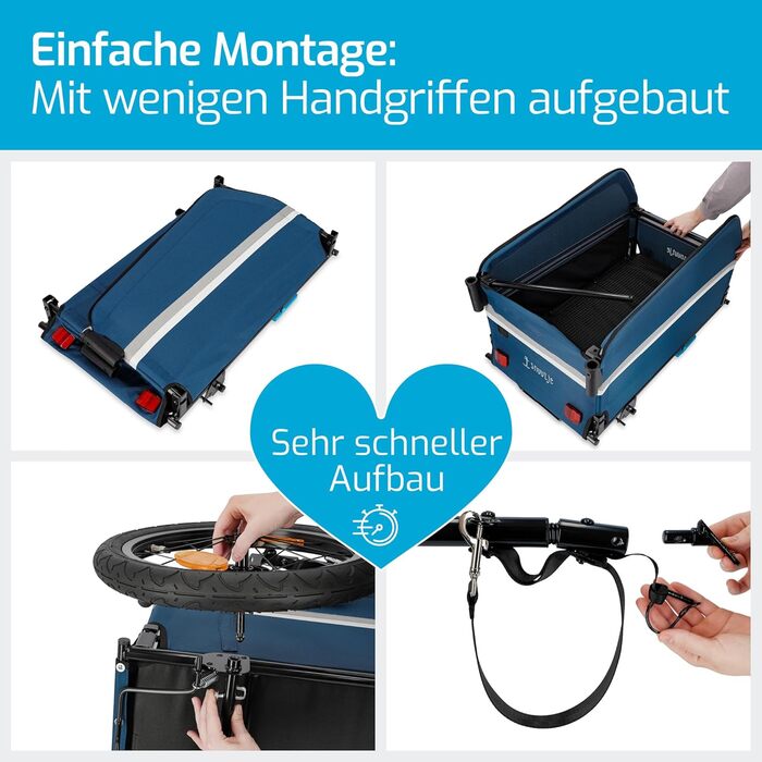 Причіп для велосипеда та візок-тачка | Причіп-платформа для велосипеда та електробіка | Вантажопідйомність 40 кг, об'єм 120 літрів | Складаний причіп з дахом та захистом від дощу | Ідеально для покупок, прогулянок, фестивалів