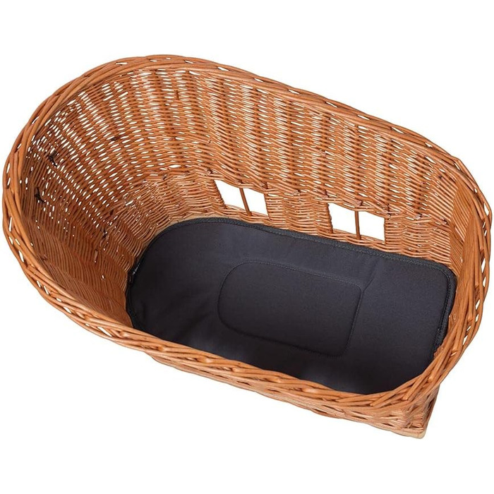 Кошик для велосипеда Basil Pasja – задній, MIK-система, плетіння з лози, з подушкою та адаптерною пластиною, 30 літрів, натуральний колір