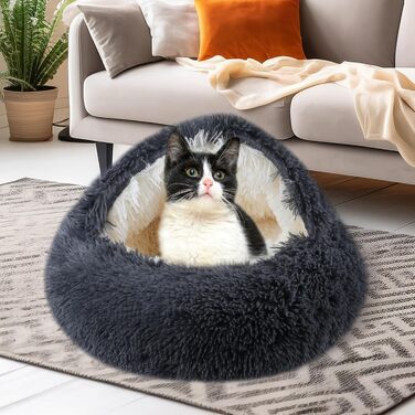 FORMYCATIE Ліжко для котів та маленьких собак, котяча нора, тепле флісове лежанка для кошенят і цуценят, затишне, м'яке, протиковзке, придатне до прання