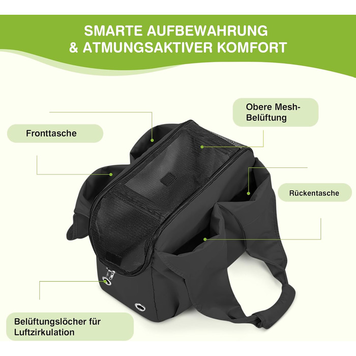 Сумка-переноска для собак та котів ALLSOPETS, чорна, для подорожей та відпочинку на природі