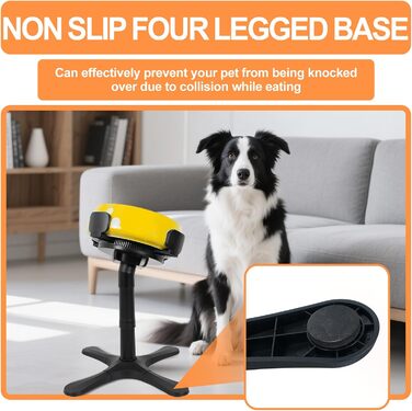 Підставка для годівлі собак, регульована по висоті, миска для води та корму, підвищена, регульована висота 5.5', 9.45', 13.2', стабільна та неслизька, для малих, середніх та великих собак, чорна