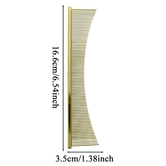 Гребінець для котів Flohkamm: догляд за шерстю, видалення ворсу, підходить для довгошерстих порід, для щоденного використання, після купання, для кошенят та дорослих котів (золотий)
