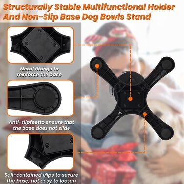 Підвищена годівниця для собак на регульованому підставці, 3 рівня та кут нахилу, сумісна з різними мисками, годівниця для собак із нержавіючої сталі для середніх та великих собак