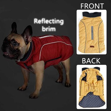 Зимова куртка для собак, теплий халат, тепла жилетка для собак, тепла термоодяг для домашніх тварин, зручний халат, ретро-куртка для собак маленьких, середніх та великих порід (червоний, L)