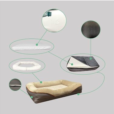 Крісло-ліжко для собак Magic Dog з ергономічною матрацом з memory foam, м'який плюшевий чохол, різні розміри, підходить для собак маленьких, середніх та великих порід, знімний та пральний чохол, нековзне покриття