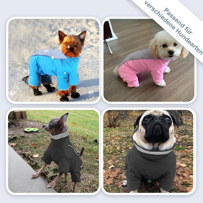 Водонепроникна куртка для собак з флісовою підкладкою, тепла зимова куртка для собак, одяг для собак, синього кольору для чоловіків