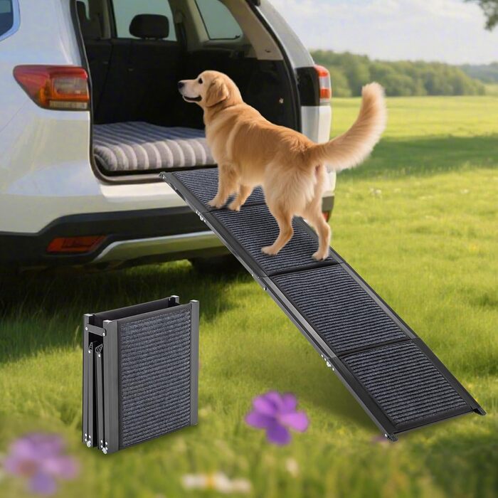 Рампа для собак Hunderampe, розкладна, 170x44 см, для великих собак до 110 кг, з антиковзким килимком, для авто, SUV, позашляховиків, вантажівок