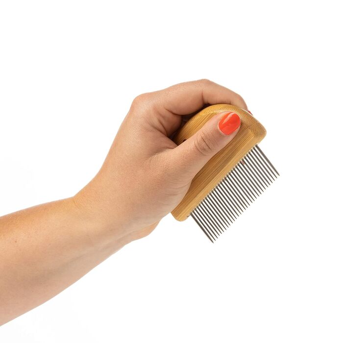 Набір для догляду за шерстю Міккі 6280004 для цуценят та молодих кошенят: щітка з щетиною та гребінець, для собак та котів, з бамбука, 130 г