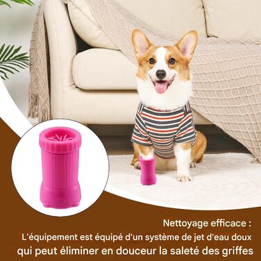 Автоматичний мийник лап для собак, USB, рожевий | Для середніх та великих собак