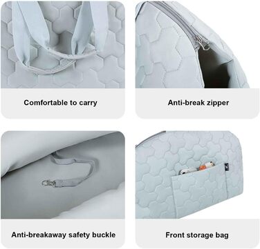 Транспортна сумка для собак та котів PJDDP, сумка-переноска для подорожей та прогулянок, зелена з візерунком ромбіків