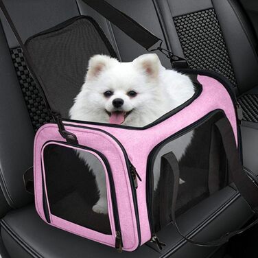 Травельник для котів та маленьких собак, сумка-переноска для тварин, рожева, для подорожей