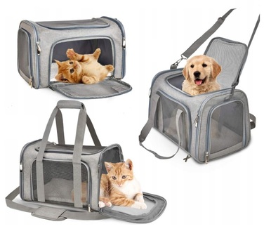 Переноска для котів та собак, сумка з плечовим ременем, 45x30x30 см, розмір M (I218)