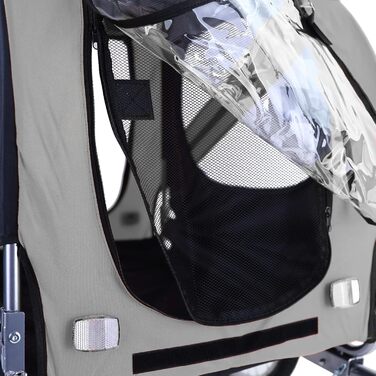 Причіп для велосипеда для собак, складний, до 40 кг, сірий/чорний