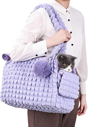 Трансформер-переноска для котів та цуценят (до 6,8 кг) з м'якою підкладкою та вентиляцією, фіолетовий