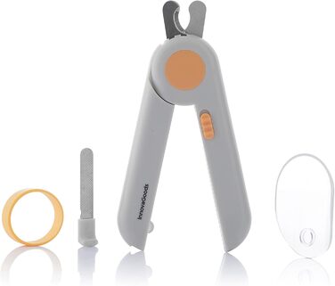 InnovaGoods® Ножиці для стрижки кігтів домашнім тваринам LED Clipet, знімний нашийник для шліфування у ручці, ефективний напівкругла зріз, компактний та легкий дизайн, ідеально підходить для домашніх тварин