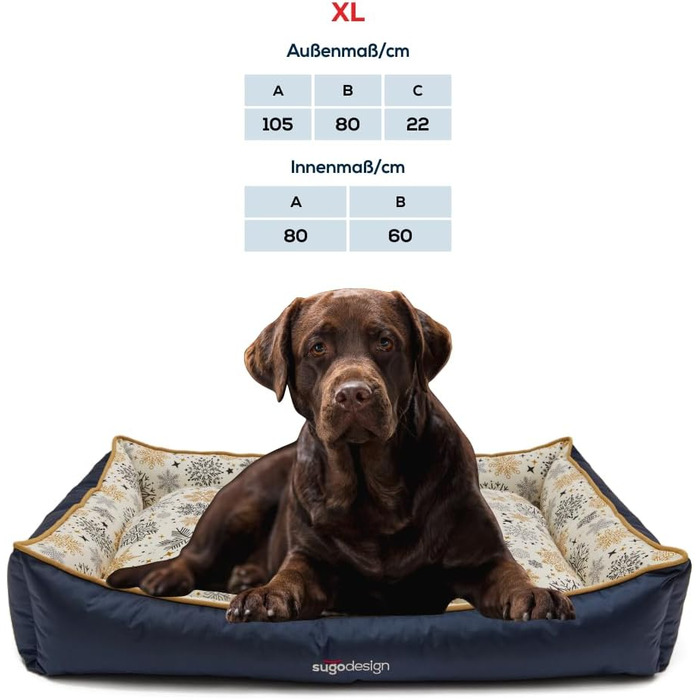 Водонепроникне ліжко для собак з бавовни та поліестеру: лежанка, софа з знімним подушкою, переносна сумка, 7 дизайнів, 3 розміри (S/M, XL), святковий дизайн (різдвяний)