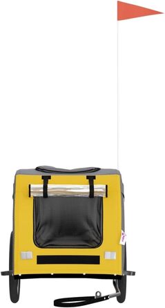 Причіп для велосипеда для собак Жовтого та Сірого кольорів, Oxford-тканина та сталь, LH33839