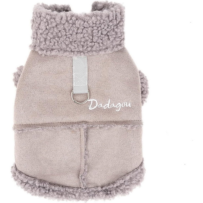 Зуена Теплий зимовий одяг для собак, флісова куртка для маленьких собак, теплий одяг для цуценят, м'який жилет для домашніх тварин з кільцем D, вітронепроникний одяг для холодної погоди для Чихуахуа, Йорка, сірий, XL