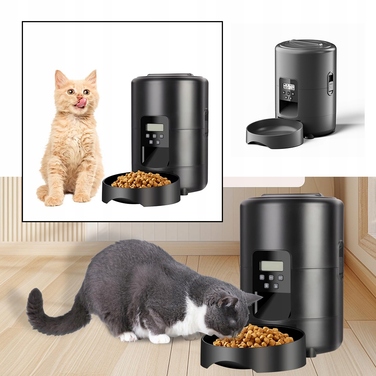 Автоматичний годувач для собак та котів, 2 л, дозатор для корму, чорний