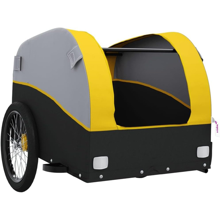 Причіп для велосипеда, вантажний та для собак, 45 кг, чорно-жовтий, легко збирається