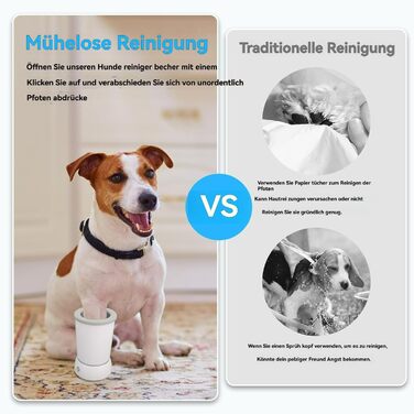 Pawclean Pro: очищувач лап для собак Pfotenjoy, 360° очищення, USB, тихий, без стресу