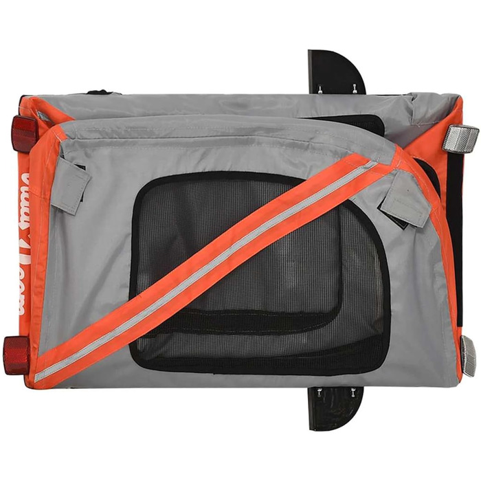 Фархач-причіп для собак Tidyard, водостійкий, з ПВХ-дах, міцна платформа, відбивачі та прапор для велосипеда, для прогулянок та активного відпочинку з маленькими собаками