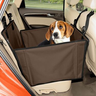 Автокрісло для собак WUGLO Extra Stable, коричневе, для собак середніх розмірів, з 4 ременями, водонепроникне