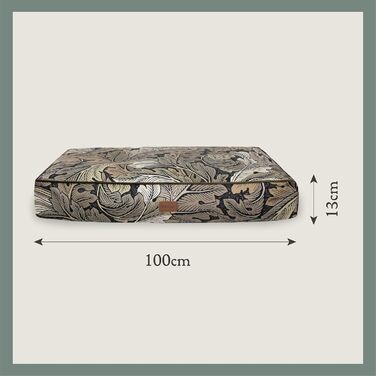 Матрац для собак Rosewood x Morris & Co. великого розміру, бордовий колір, товсто стертий, з неслизьким дном, пральний, з принтом William Morris (Acanthus, L)