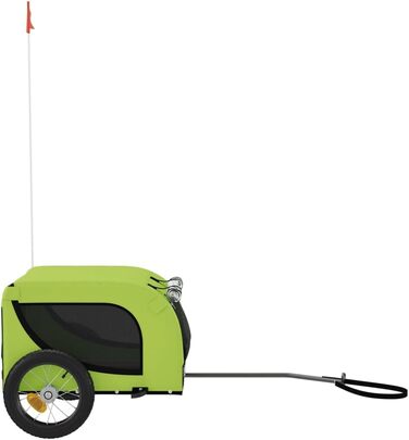 SECOLI Причіп для собак, візок для собак, бугі для собак з відбивачем. Причіп для велосипеда для собак до 30 кг, зелений, 124 x 53 x 53 см