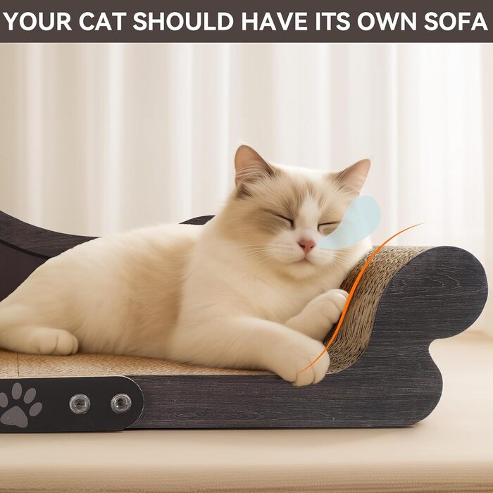 Кігтеточка для котів XXL, 68 см, килимок з дизайном дивану, з щільного гофрокартону для відпочинку та ігор