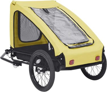 Фahrрадіантний причіп для велосипеда Tidyard: для собак, домашніх тварин, з функцією джоггінгу, складний, жовто-чорний