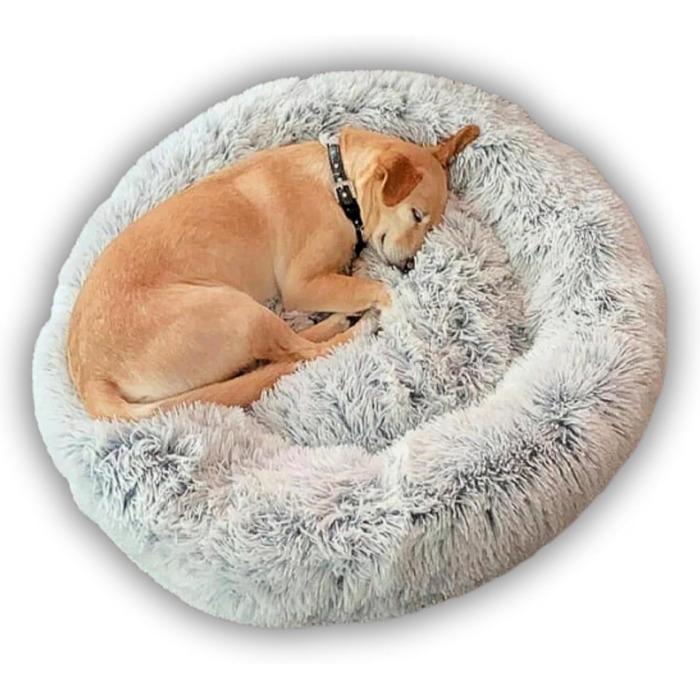 Вовчий ліжко Wolke 7 - Оригінальне м'яке собаче ліжко-кошик, можна прати (60 см, світло-сірий)