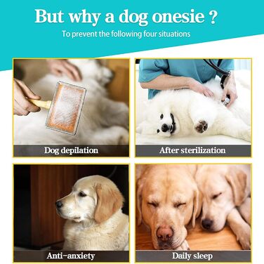 Реабілітаційний одяг для собак після операцій, м'який, з довгими рукавами, для собак, що кастрували, конічні альтернативи, запобігає протіканню, хірургічний комбінезон для великих та середніх (XL, Hai) собак, розмір XL