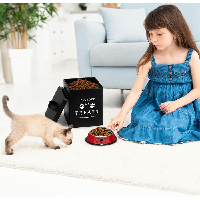 Контейнер для корму для котів Meraki Home, матовий чорний
