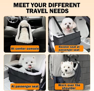 Автокрісло для собак - автокрісло для маленьких собак, з подвійним ременем безпеки, знімний чохол, сумка для зберігання