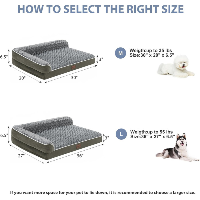 Ортопедичне собаче ліжко BFPETHOME для великих собак, вологостійке, знімний та пральний чохол, антиковзаюча підкладка, темно-зелене, 91x69x16 см