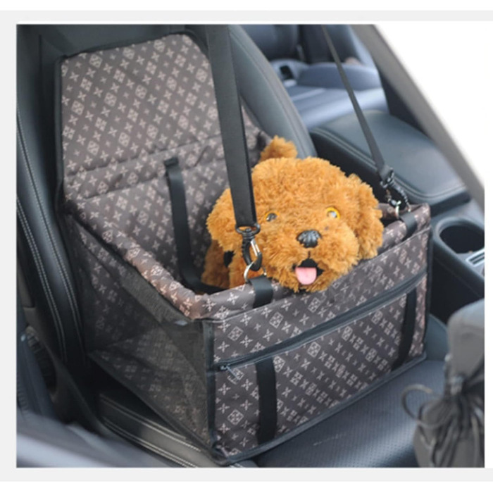 Крісло-підвищення для собак MENGQI - водовідштовхувальний, дихаючий килимок для авто, безпечний, миючий, з оксфордської тканини (колір: коричневий)