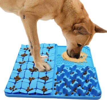 Килимок для собак з силікону, повільне годування, килимок-іграшка з присосками, 40x40 см, фіолетовий