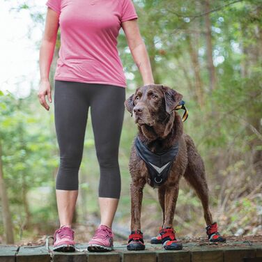 Взуття для собак Kurgo Blaze Cross - захист лап на всі сезони - водонепроникне, світловідбиваюче, неслизьке - 2 шт. - Сірий – S