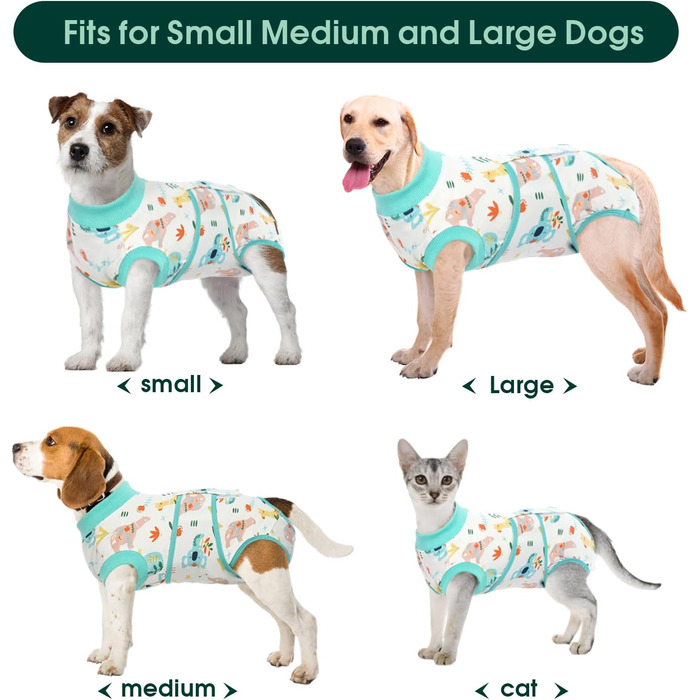 Тільце для собак після операції, захист від лизання, дихаюче, зелене, XS (1 шт.)