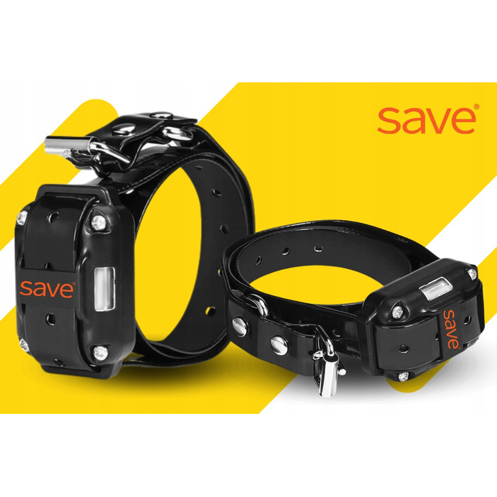 Електричний тренувальний нашийник для собак Save, чорна шкіра, розмір L/XL