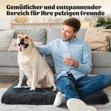 М'яке ліжко для собак, кімнатне, миється, плюшеве, 75x50x8 см, темно-сіре