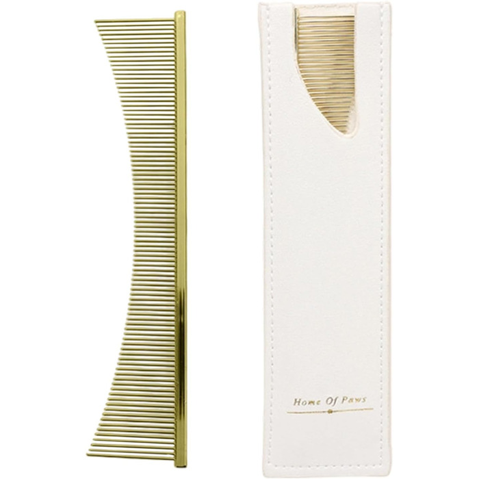 Гребінець для котів Flohkamm - догляд за шерстю, аксесуари для домашніх тварин. Підходить для собак, довгошерстих порід, цуценят. Золотий колір.