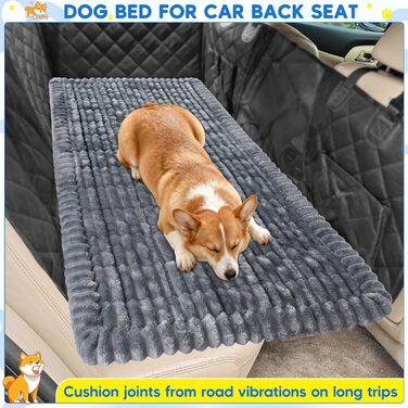 Килимок для собак у машину Loiion, антиковзаюча підстилка на заднє сидіння, м'яка автодеки для собак, 127×62,5x2,5 см, темно-сірий