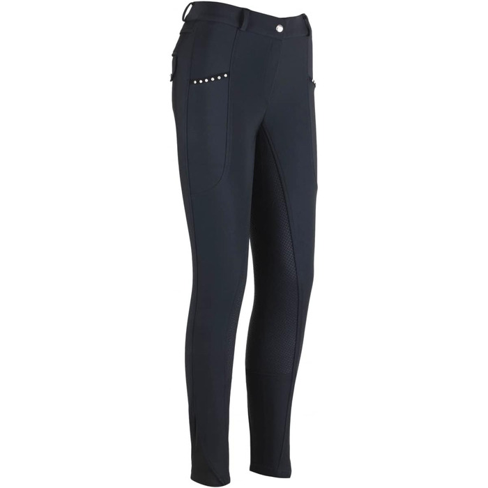 Лазура - жіночі зимові штани для верхової їзди Татьяна | Повний силіконовий наповнювач | Штани для верхової їзди з 2 бічними кишенями для телефону | Чорні або темно-сині штани для верхової їзди з повним наповнювачем | Верхова одяг розмір 34-46 42 Чорний