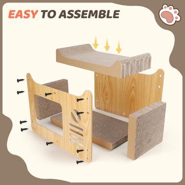 Котячий когтетоп Nobleza Hausform з іграшкою та м'ятою, 47,5x25x32,5 см, стійкий, захист меблів, великий