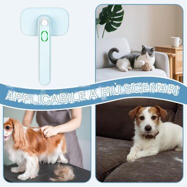 Іонна щітка для тварин: самоочищуючий гребінь з ABS та нержавіючої сталі | антистатичний інструмент для догляду з подвійним іонним генератором, 19 x 12 см | ідеально для собак та котів